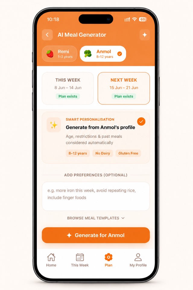 AI meal generation
