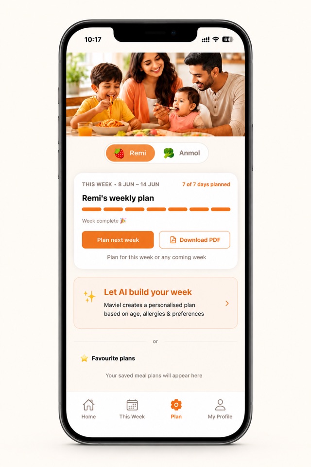 Maviel weekly meal plan